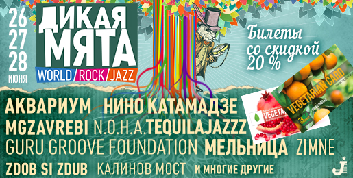 Специальная скидка на билеты фестиваля «ДИКАЯ МЯТА»